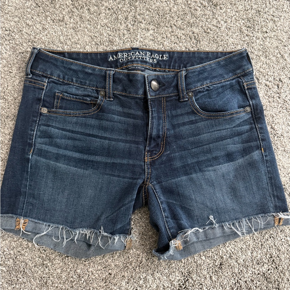 American Eagle Outfitters Dark Indigo Stretch Jeans - Blue